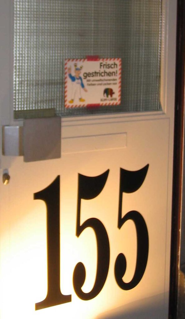 Hausnummer an der Türe